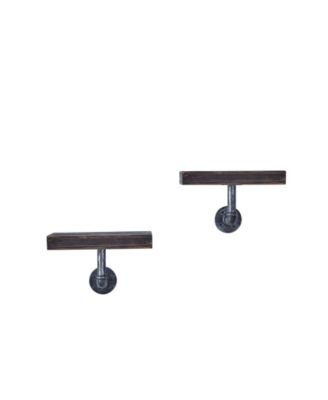 Danya B 12" Pipe Industrial Rustic Wall Mount Shelves - Set Of 2 - Macy's