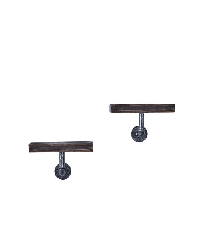 Danya B 12" Pipe Industrial Rustic Wall Mount Shelves Set of 2 Macy's