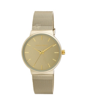 image of Laura Ashley Ladies- Gold Minimalist Mesh Band Watch