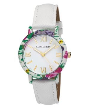 image of Laura Ashley Women-s Floral Bezel Watch