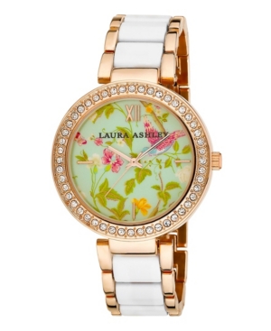 image of Laura Ashley Ladies- White Summer Duck Egg Dial Watch