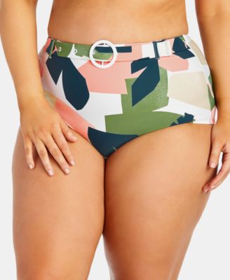 Raisins Curve - Trendy Plus Size Juniors' South Pacific Printed High-Waist Bikini Bottoms