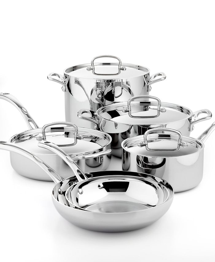Cuisinart French Classic Tri-Ply Stainless Steel 10 Piece Cookware Set -  Macy's