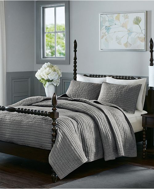 Madison Park Signature Serene King 3 Piece Cotton Quilt Coverlet