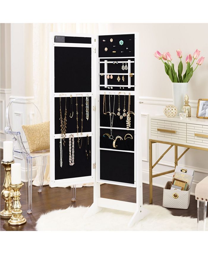 FIRSTIME & CO Cheval Free Standing Jewelry Armoire White LED Macy's