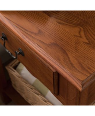One Drawer Shaker Nightstand, Medium Oak