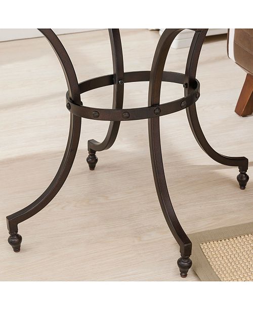 Leick Home Oval Travertine Stone Top Side Table with ...