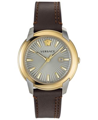 Versace - Men's Swiss V-Urban Brown Leather Strap Watch 42mm