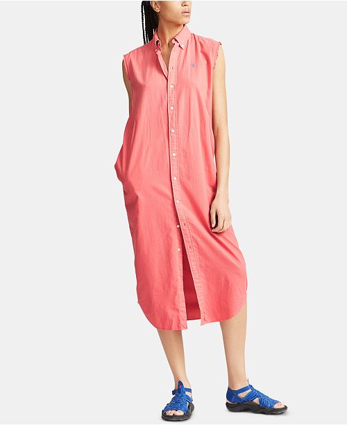 Polo Ralph Lauren Sleeveless Cotton Oxford Shirtdress Reviews