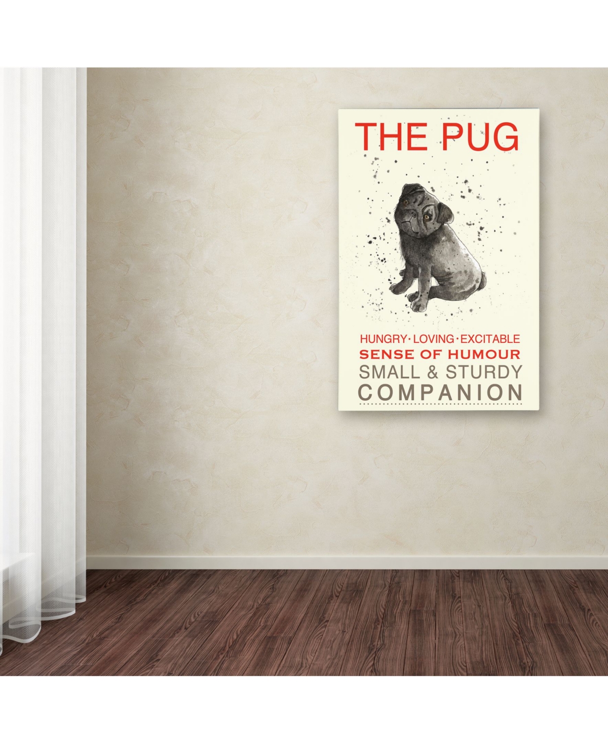 Michelle Campbell 'Black Pug' Canvas Art - 2