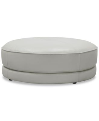 Furniture - Surat 42" Leather Round Ottoman