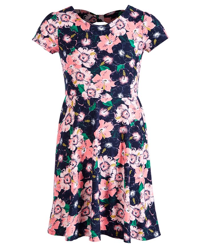 Epic Threads Big Girls Floral-Print Bow Dress, Created for Macy's - Macy's