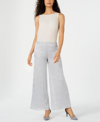 MSK - Striped Metallic Palazzo Pants