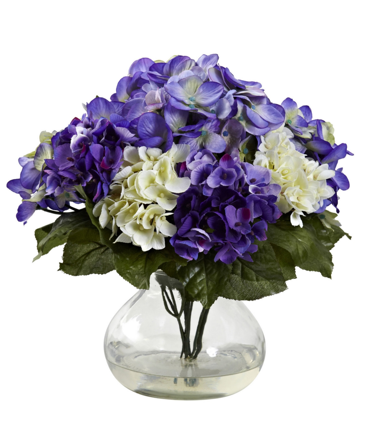 Mixed Hydrangea w/Vase - Blue/purple