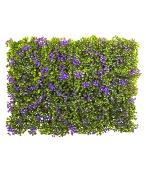 Nearly Natural 6x6" Purple And Green Clover Mat, Set Of 12 In Green