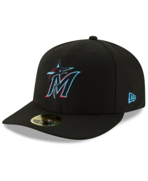 New Era Miami Marlins Low Profile Ac Performance 59fifty Fitted Cap In Black