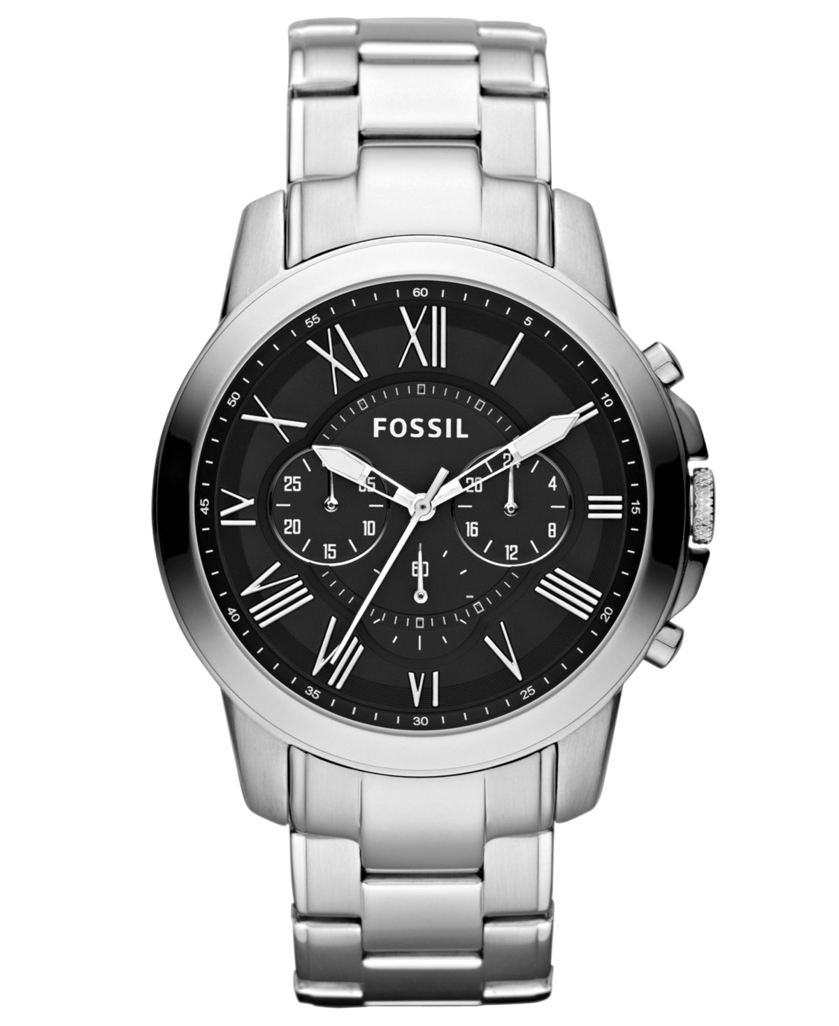Мужские Fossil Men's Chronograph Grant Stainless Steel Bracelet Watch 44mm FS4736 — фото 1