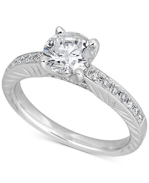 Macy's Diamond Engagement Ring (11/2 ct. t.w.) in 14k White Gold