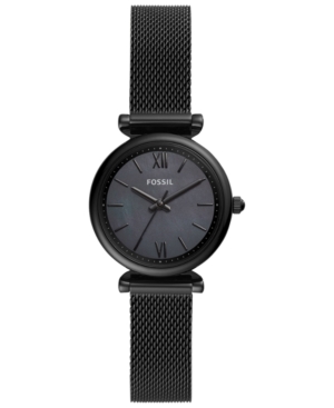 image of Fossil Women-s Carlie Mini Black Stainless Steel Bracelet Watch 28mm