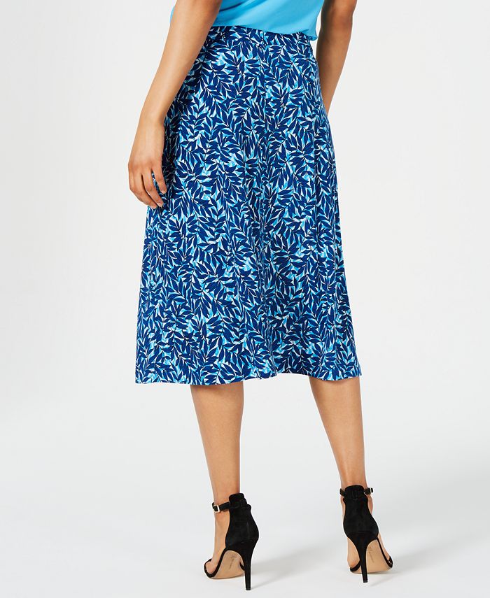 Kasper Summer Leaves Printed Pull-On Skirt - Macy's