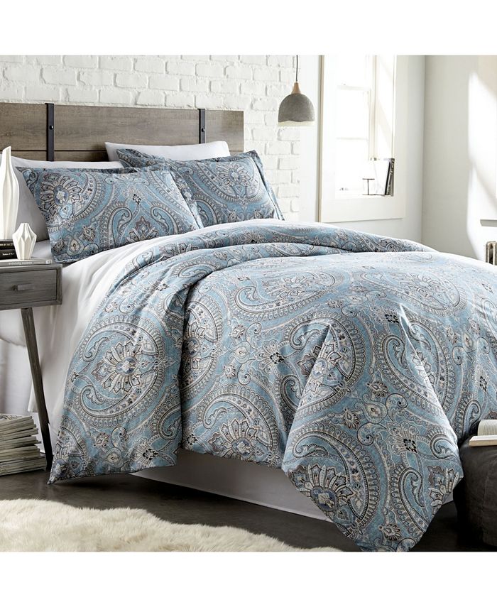 Pillows Sheets Curtains AND More Details about   24pc Blue & Brown Paisley Comforter Set 