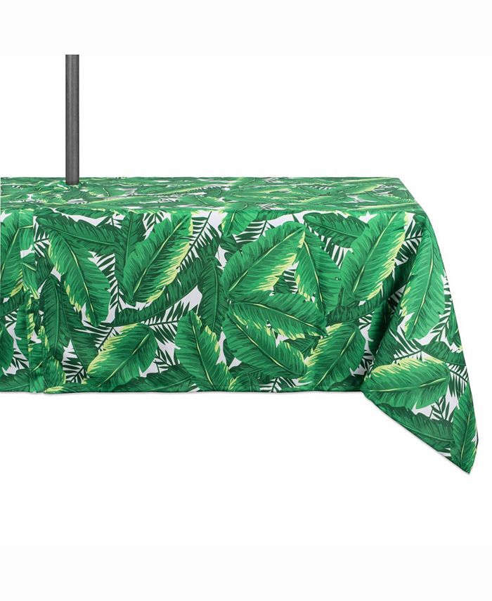 Design Imports Banana Leaf Outdoor Table cloth with Zipper 60
