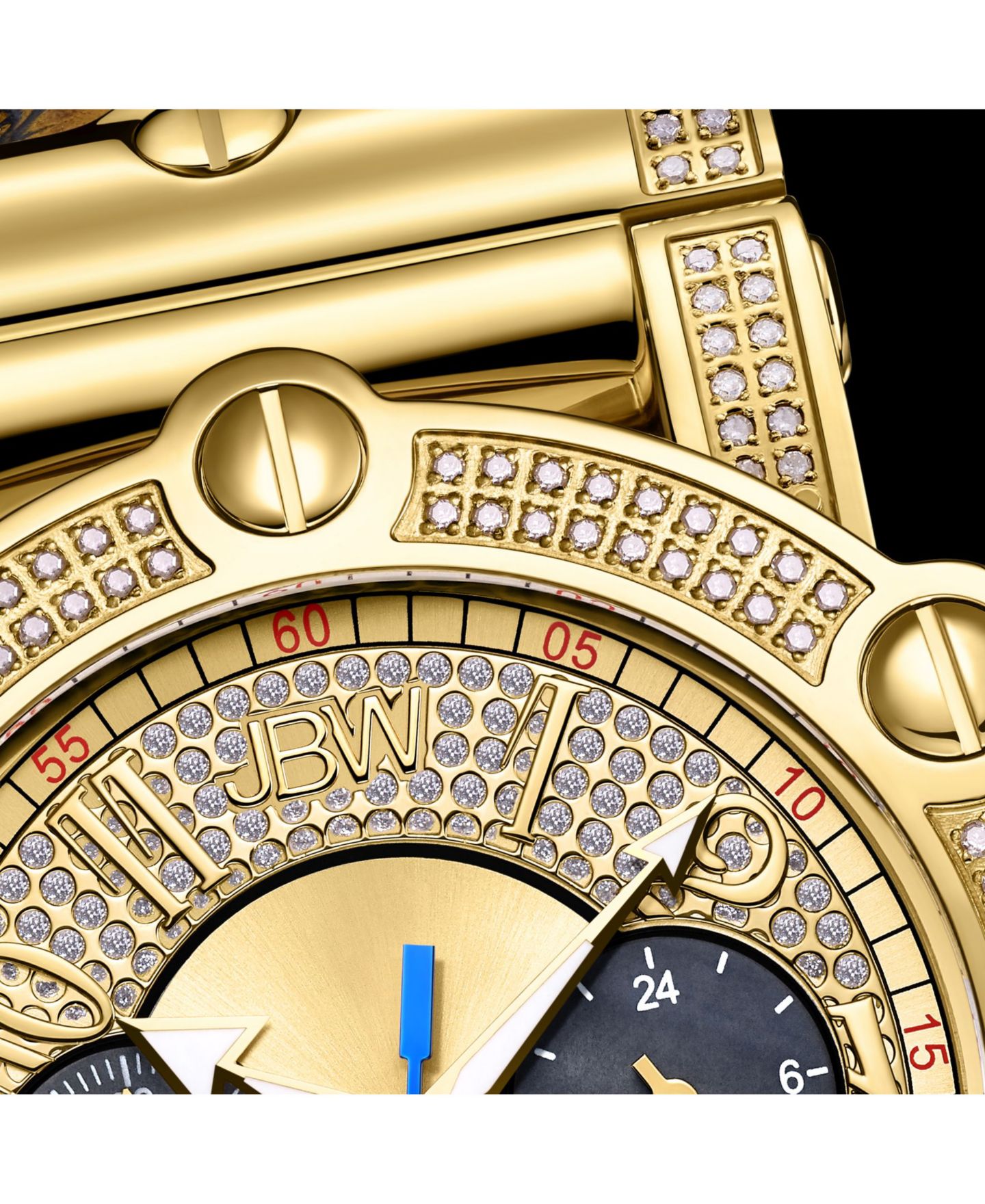 Мужские часы Jbw 10 YR Anniversary Phantom Diamond (1 3/4 ct.t.w.) & Chronograph Watch, цвет: Золотой — фото 6