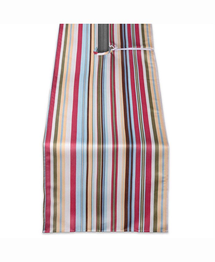 Design Imports Summer Stripe Outdoor Table Runner with Zipper 14