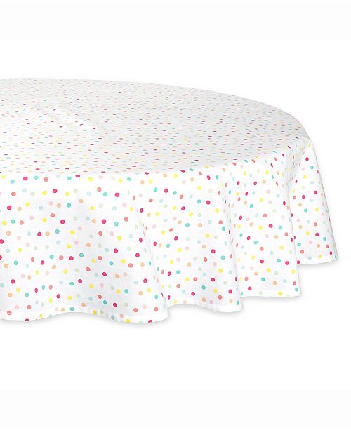 Design Imports Multi Polka Dots Print Table Cloth 70 Round