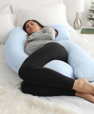PharMeDoc Pregnancy Pillow with Jersey Cover, U Shaped Full Body Pillow