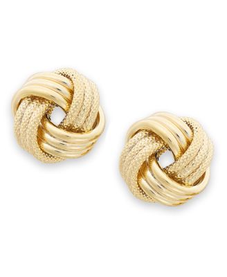 Triple Love Knot Stud Earrings in 14k Gold - Earrings - Jewelry ...