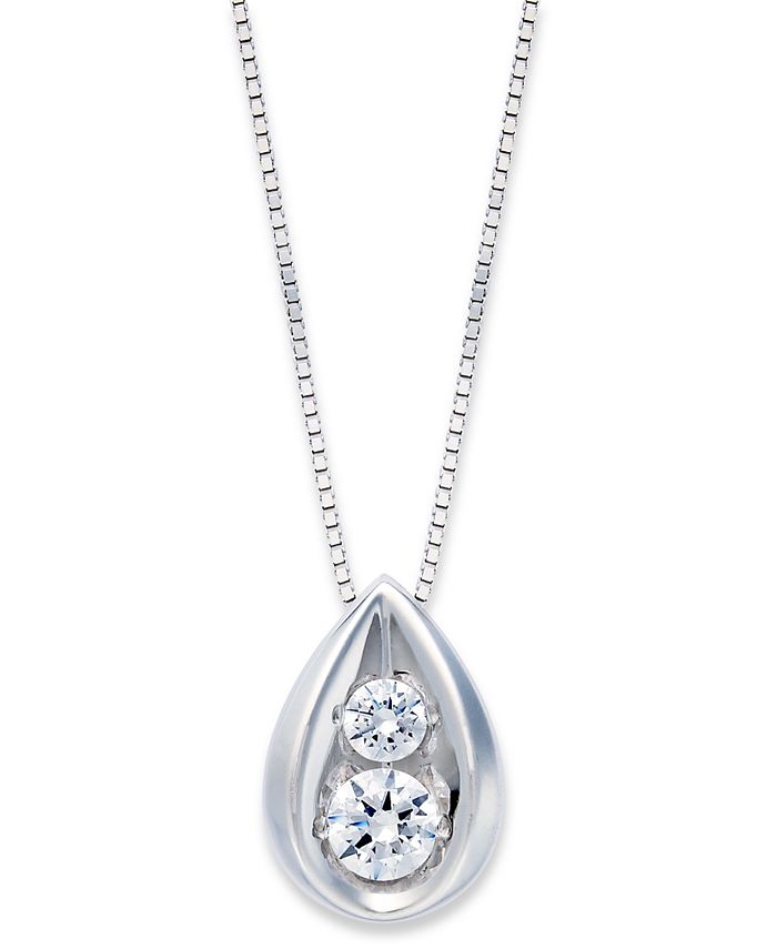 Macy's - Diamond Teardrop Pendant Necklace in 14k Gold (1/4 ct. t.w.)