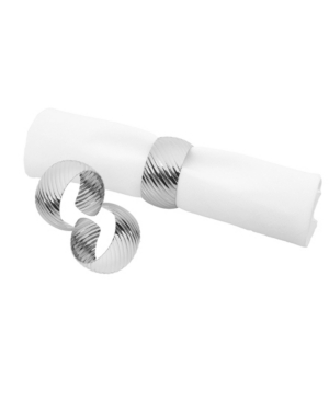 Classic Touch Set of 6 Silver Napkin Rings
