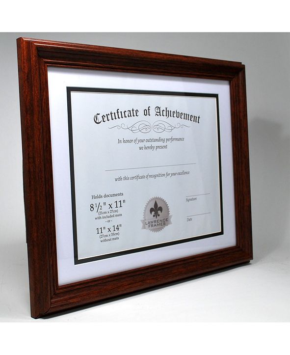 Lawrence Frames Dual Use Walnut 11" x 14" Certificate Picture Frame