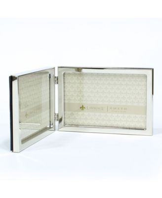 Hinged Double Silver Standard Metal Picture Frame - 6" x 4"