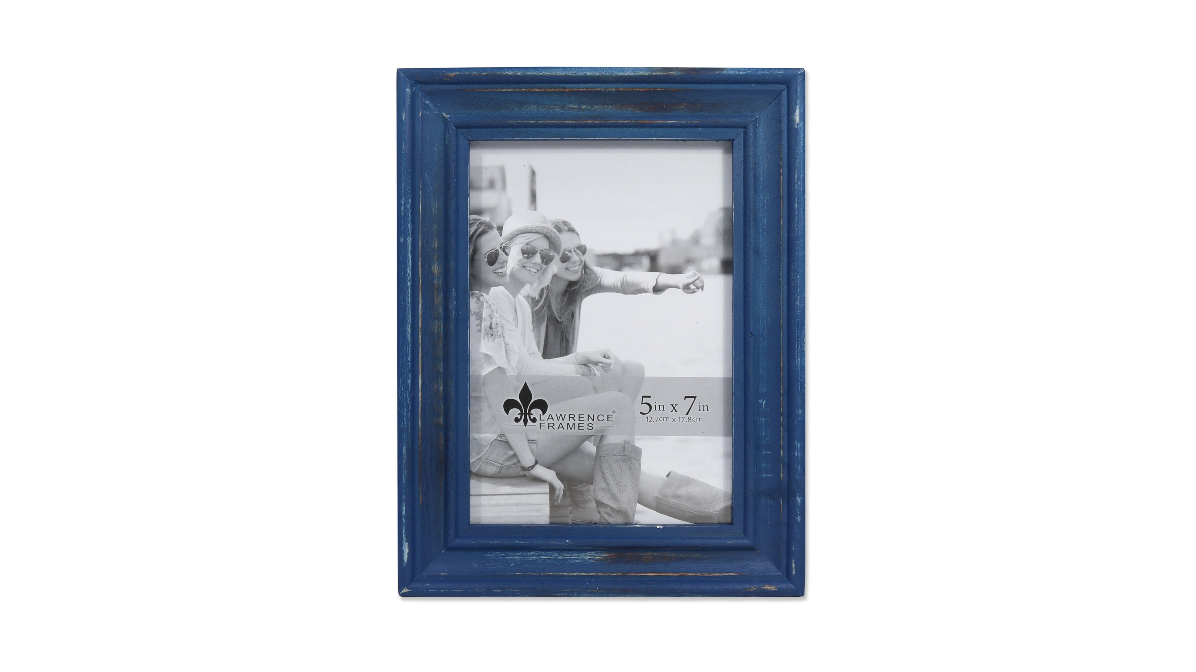 Lawrence Frames Durham Weathered Navy Blue Wood Picture Frame - 5" x 7"