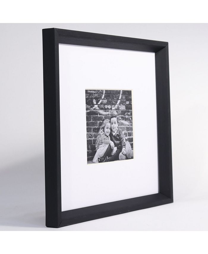 Lawrence Frames Wide Border Matted Frame Gallery Black 10x10 5" x 5