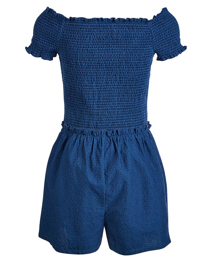 Epic Threads Big Girls Smock-Top Cotton Romper, Created for Macy's - Macy's