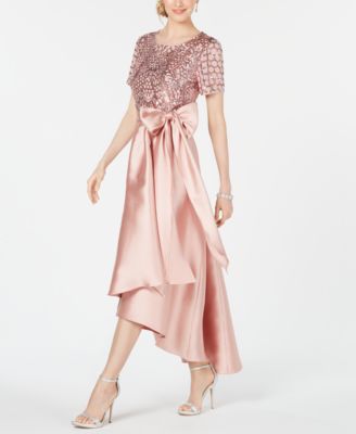 macy's pink sequin dress