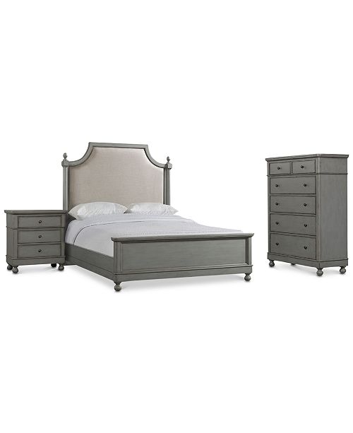 Furniture Bella Bedroom Furniture 3 Pc Set Upholstered California King Bed Nightstand Chest Created For Macy S Reviews Furniture Macy S