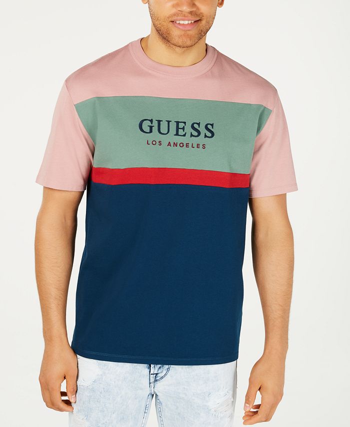 GUESS Men's Oversized Colorblocked Logo T-Shirt & Reviews - T-Shirts ...