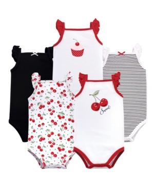 Hudson Baby Sleeveless Cotton Bodysuits 5 Pack 0-24 Months