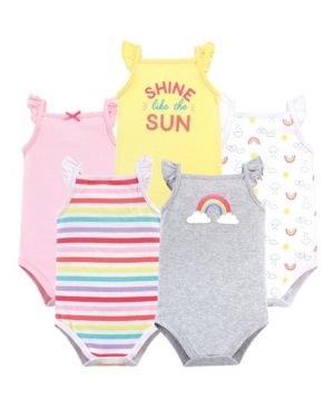 Hudson Baby Sleeveless Cotton Bodysuits 5 Pack 0-24 Months