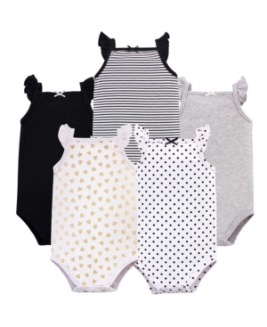 Hudson Baby Sleeveless Cotton Bodysuits 5 Pack 0-24 Months