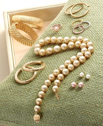14K Gold Cultured Golden South Sea Pearl Graduated Strand (10-12-1/2mm) 18 Necklace