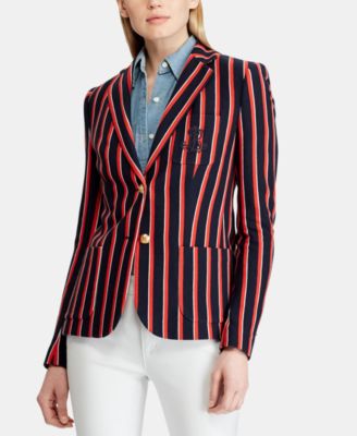 Ralph Lauren Kids vertical-stripe pattern blazer - Blue