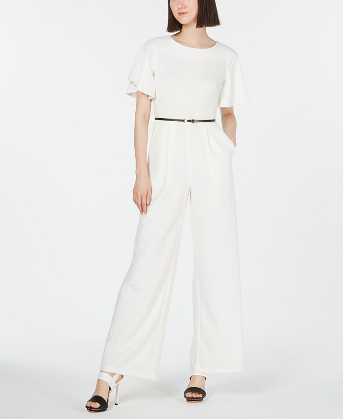 Calvin klein ruffle sleeve jumpsuit online