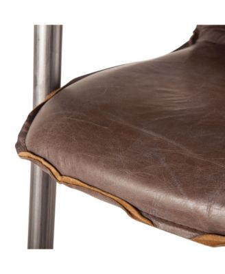 World Interiors Chiavari Distressed Leather Dining Chairs, Set of 2