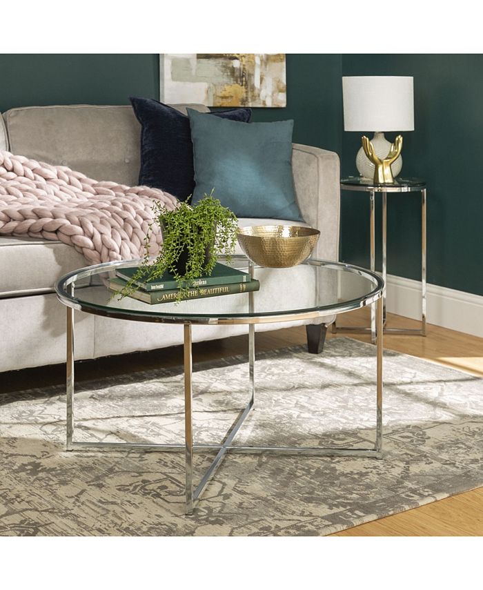 Walker Edison 2Piece Round Coffee Table Set Macy's