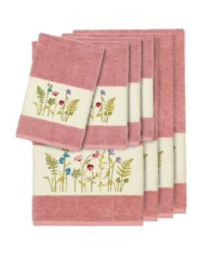 Linum Home Turkish Cotton Serenity 8-pc. Embellished Towel Set Bedding In Tea Rose